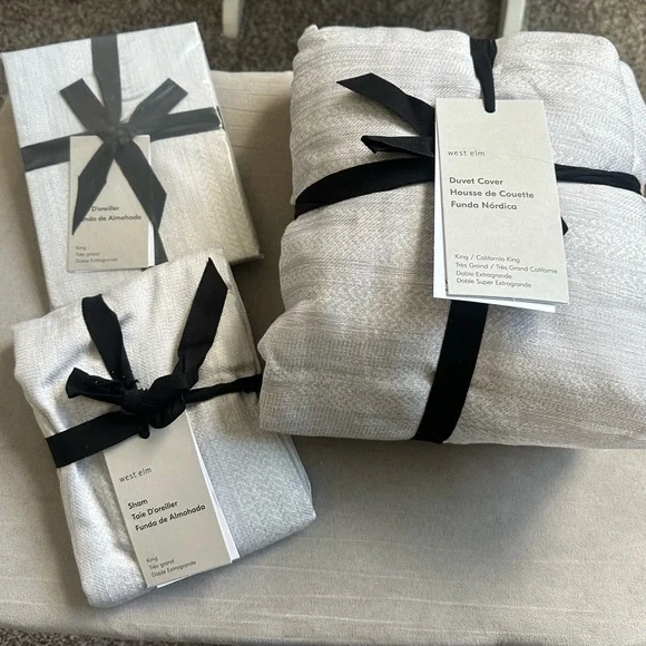West Elm Light Gray Duvet Cover - Picture 3 of 3